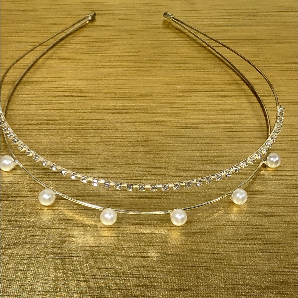 Delicate Pearl & Crystal Silver Headband
